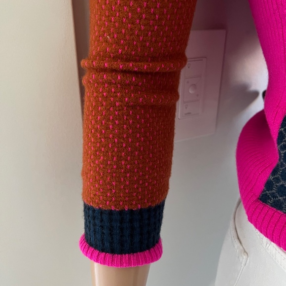 DIANE von FURSTENBERG Textured Wool Multicolor Sweater - Picture 4 of 8